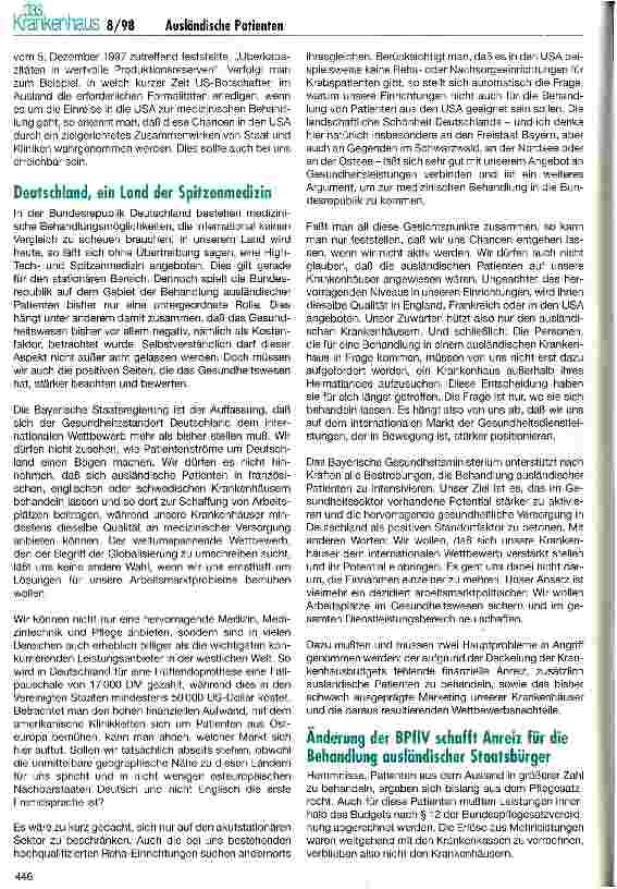 Vorschauseite 3: Die Versorgung ausländischer Patienten in deutschen Krankenhäusern