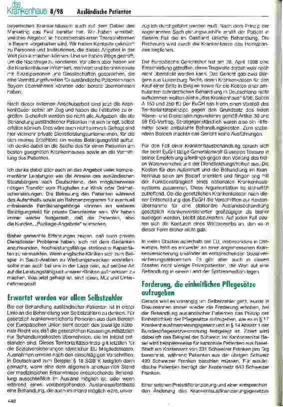Vorschauseite 5: Die Versorgung ausländischer Patienten in deutschen Krankenhäusern
