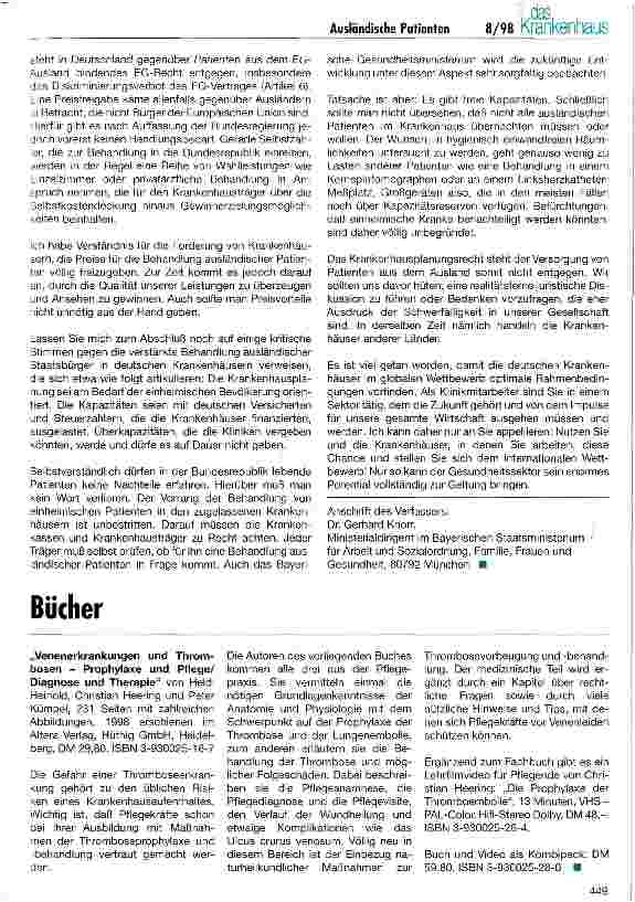 Vorschauseite 6: Die Versorgung ausländischer Patienten in deutschen Krankenhäusern