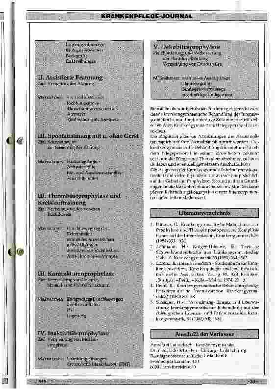 Vorschauseite 5: Aufgaben der Krankengymnastik beim Intensivpatienten