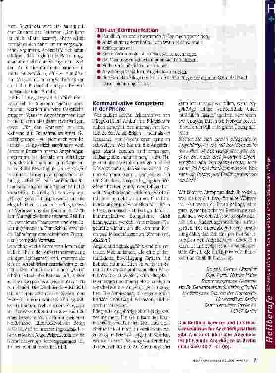 Vorschauseite 2: Angehörige von Patienten- Störfaktoren oder Kooperationspartner ?