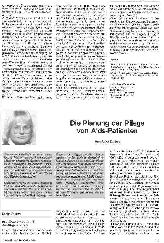 Vorschauseite 1: Die Planung der Pflege von AIDS-Patienten