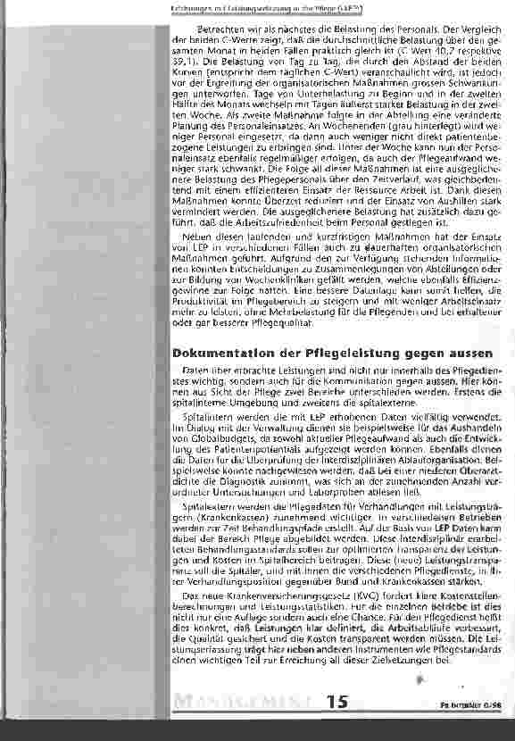 Vorschauseite 3: Erfahrungen mit der Leistungserfassung in der Pflege (LEP)
