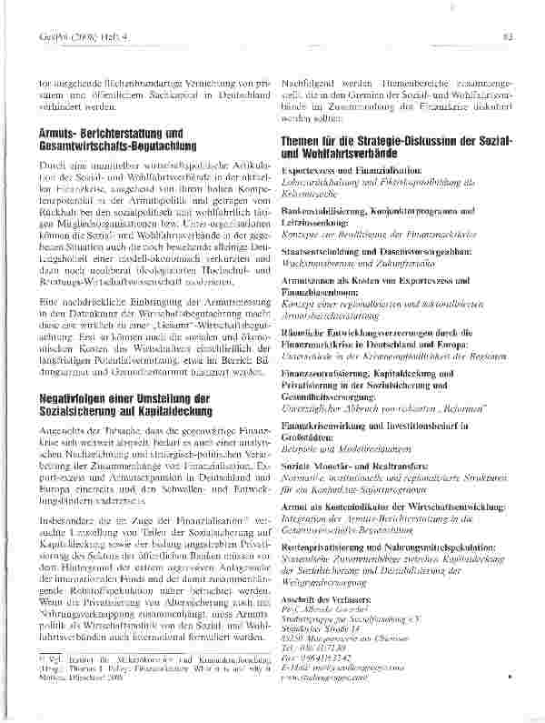 Vorschauseite 3: In der Krise wird Armutspolitik zur Wirtschaftspolitik: Strategische Herausforderungen für die Verbände des Sozialen und der Wohlfahrt