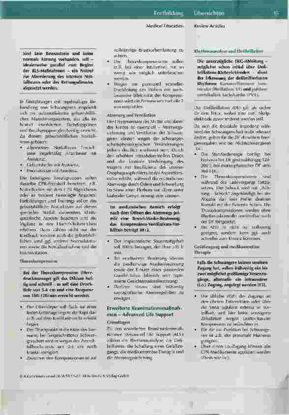 Vorschauseite 4: Die kardiopulmonale Reanimation der Schwangeren