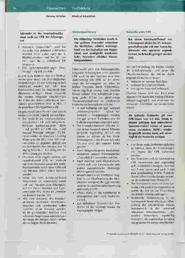 Vorschauseite 5: Die kardiopulmonale Reanimation der Schwangeren
