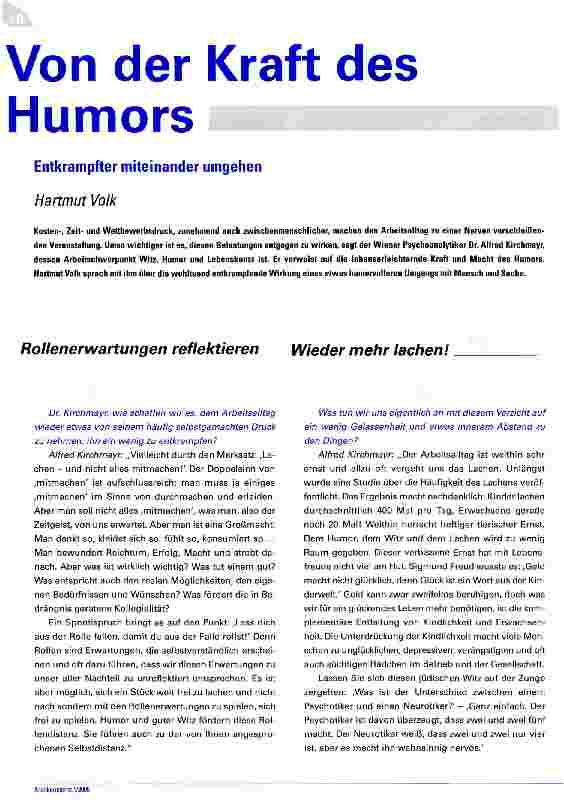 Vorschauseite 1: Von der Kraft des Humors