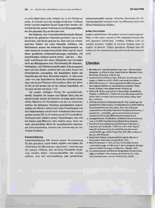 Vorschauseite 2: Gesundheitsförderung bei Jungen und Männer