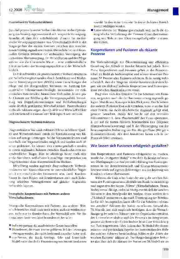 Vorschauseite 2: Kooperationen und Fusionen im Krankenhausbereich erfolgreich gestalten