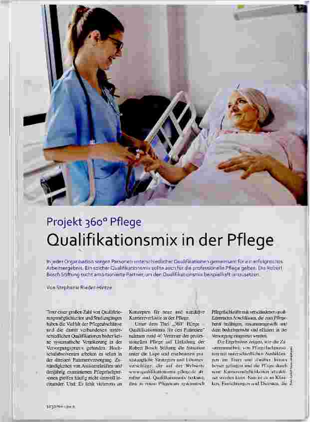 Vorschauseite 1: Projekt 360° Pflege Qualifikationsmix in der Pflege