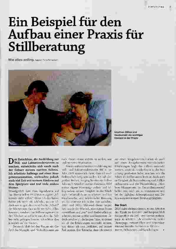 Vorschauseite 1: Ein Beispiel für den Aufbau einer Praxis für Stillberatung