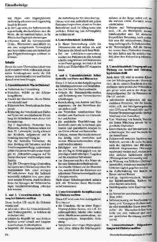 Vorschauseite 2: Diabetes-Schulung in einer Kurklinik