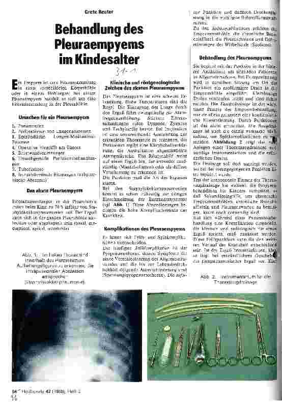 Vorschauseite 1: Behandlung des Pleuraempyems im Kindesalter