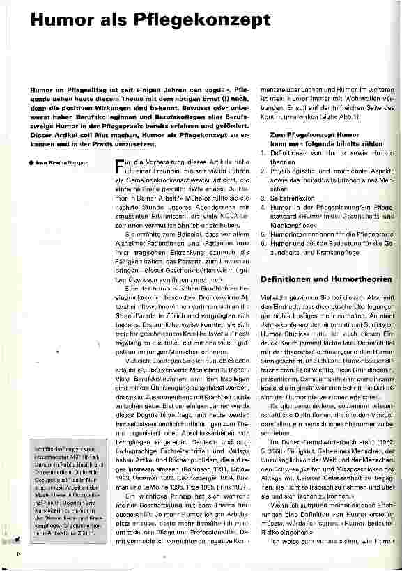 Vorschauseite 1: Humor als Pflegekonzept