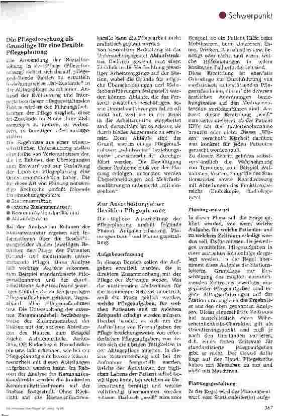 Vorschauseite 2: Die flexible Pflegeplanung - Ein Mittel zur Vermeidung von Erschöpfungserscheinungen -
