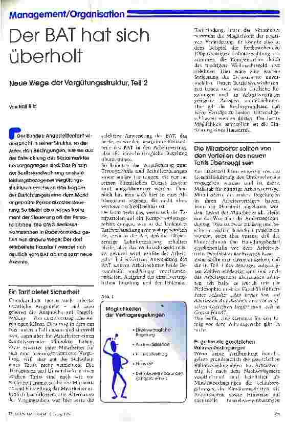 Vorschauseite 1: Der BAT hat sich überholt Neue Wege der Vergütungsstruktur, Teil 2