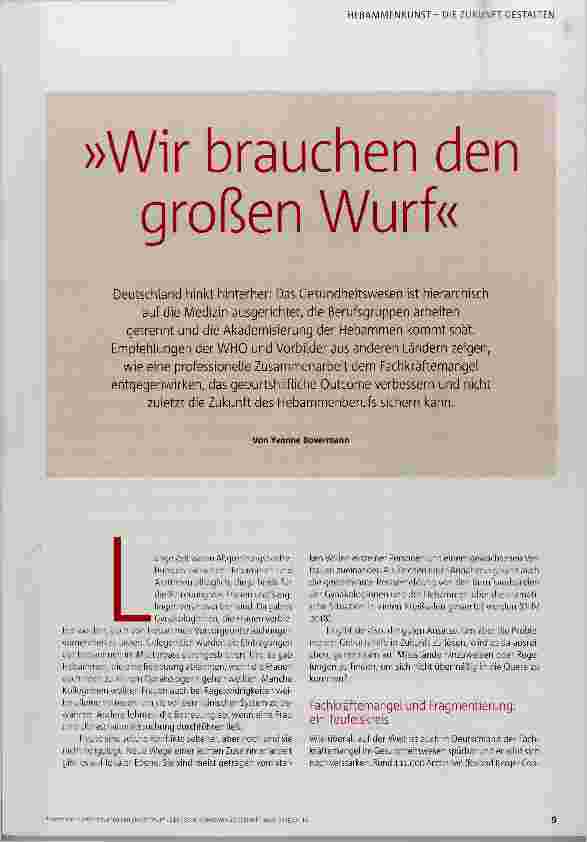 Vorschauseite 1: »Wir brauchen den großen Wurf«