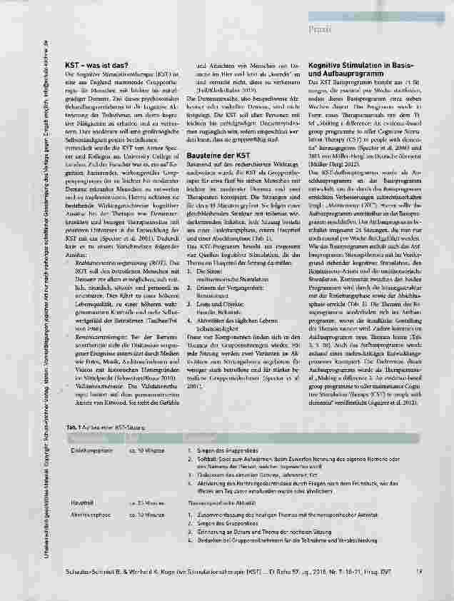 Vorschauseite 2: Hält Denken und Fühlen aktiv Kognitive Stimulationstherapie (KST) bei Demenz