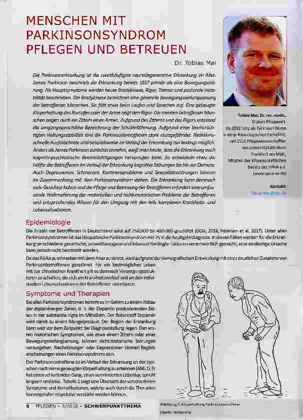 Vorschauseite 1: MENSCHEN MIT PARKINSONSYNDROM PFLEGEN UND BETREUEN