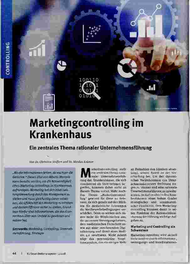 Vorschauseite 1: Marketingcontrolling im Krankenhaus