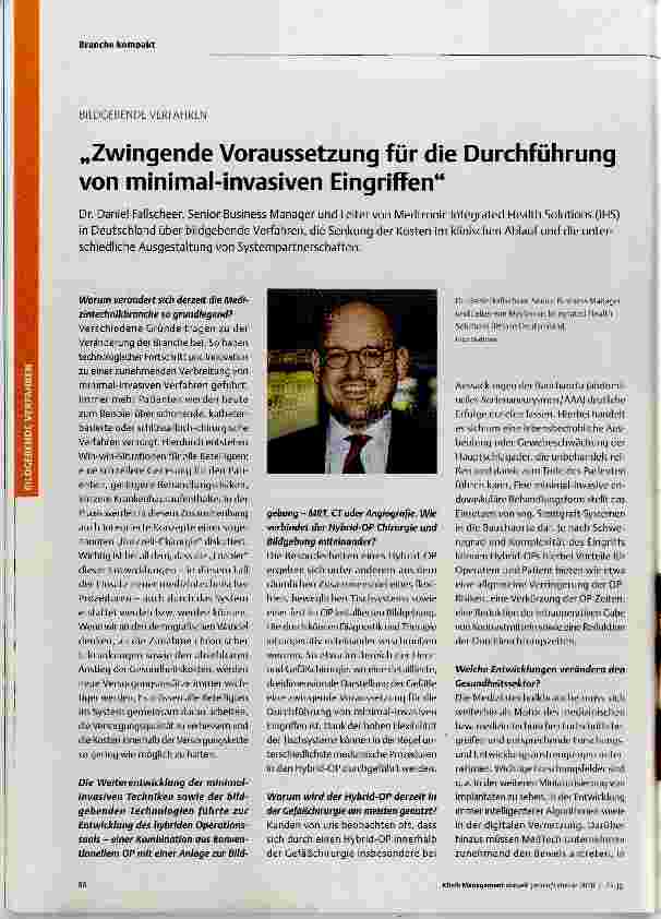 Vorschauseite 1: „Zwingende Voraussetzung für die Durchführung von minimal-invasiven Eingriffen“