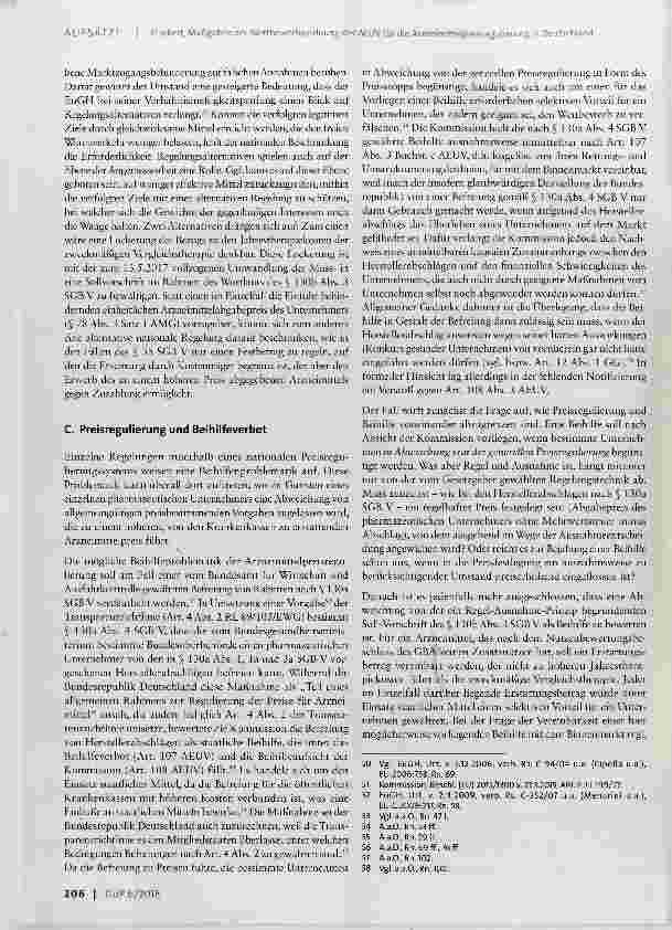 Vorschauseite 6: Maßgaben der Wettbewerbsordnung des AEUV für die Arzneimittelpreisregulierung in Deutschland