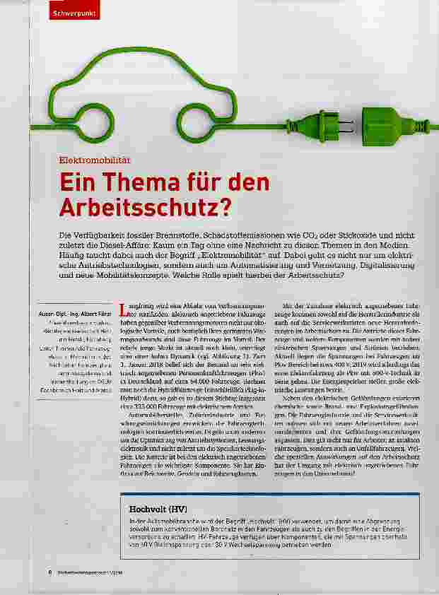 Vorschauseite 1: Ein Thema für den Arbeitsschutz?