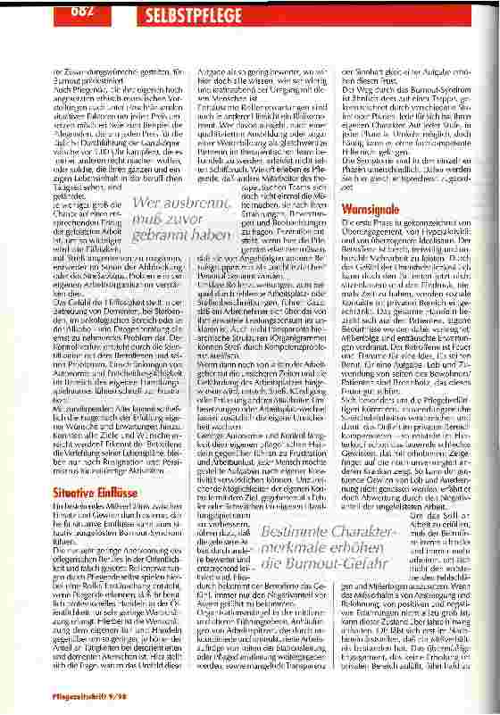 Vorschauseite 2: Hilfe - ich brenne! Burout-Syndrom beim Pflegepersonal