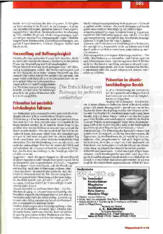 Vorschauseite 5: Hilfe - ich brenne! Burout-Syndrom beim Pflegepersonal