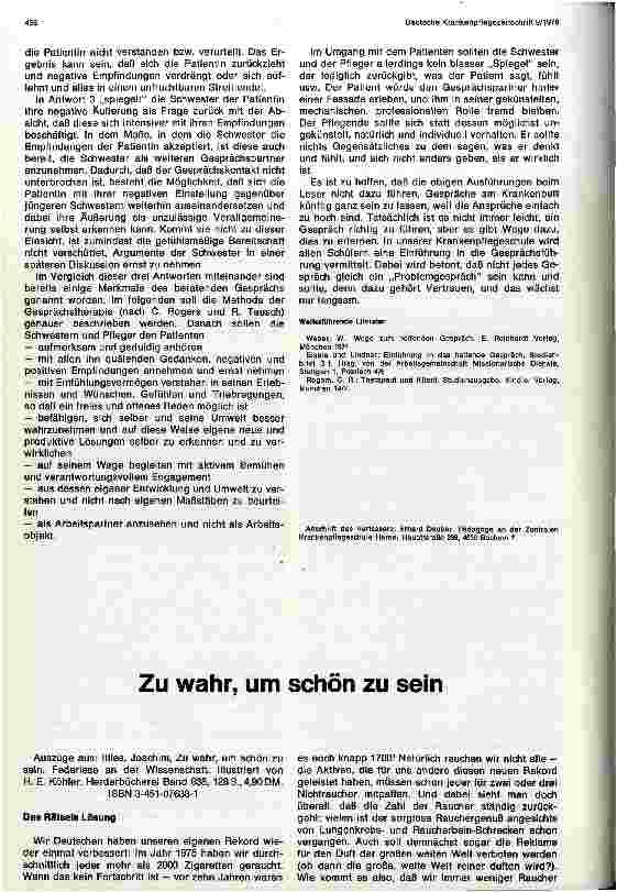 Vorschauseite 2: Das helfende Gespräch ist Bestandteil guter Krankenpflege