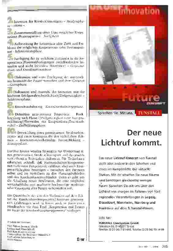 Vorschauseite 2: Caritasverband: Zusammenarbeit sichert ortsnahe Versorgung 10-Phasen-Modell der Kooperation