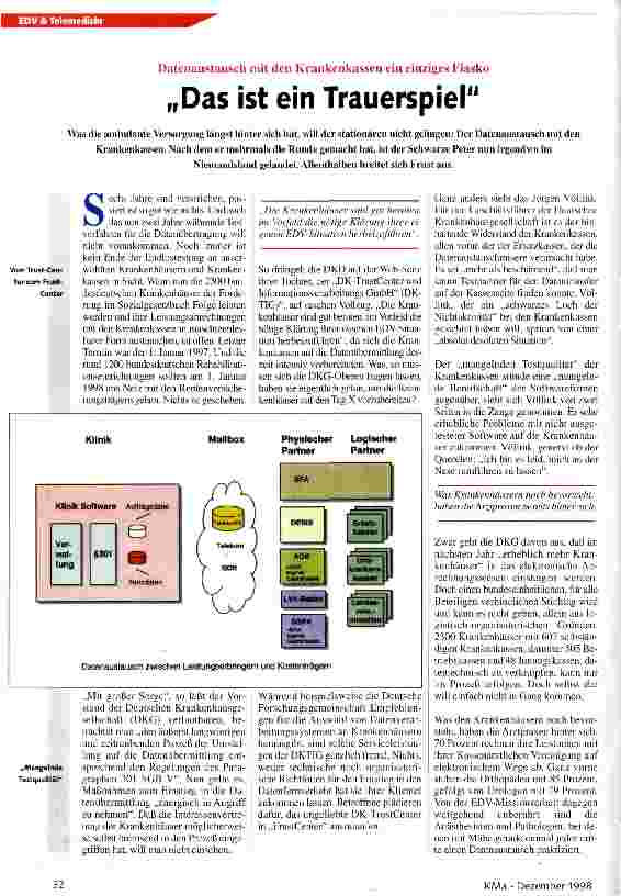 Vorschauseite 1: Datenaustausch mit demn Krankenkassen ein einziges Fiasko