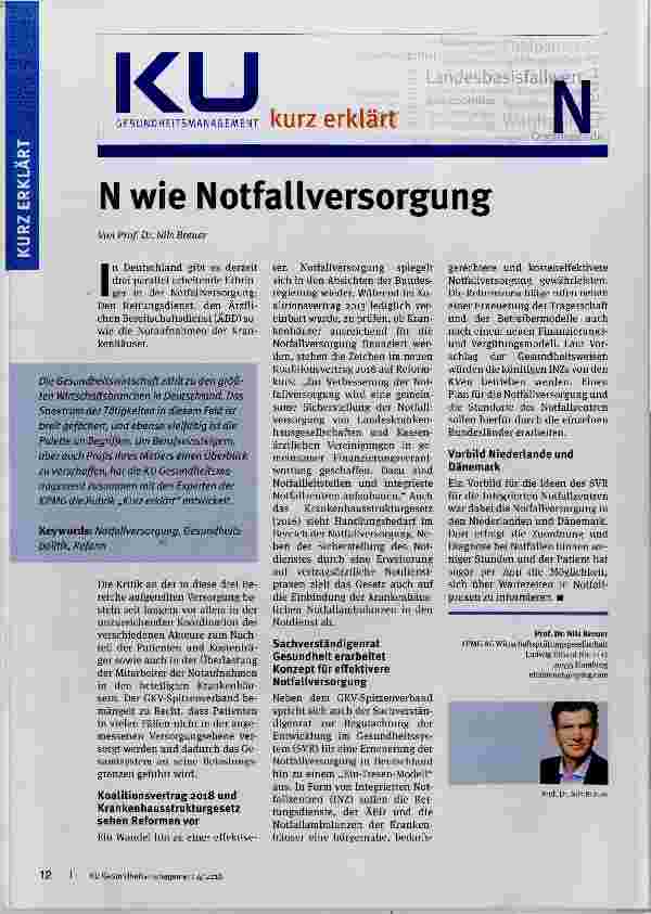 Vorschauseite 1: N wie Notfall Versorgung