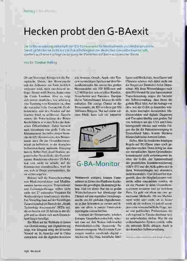 Vorschauseite 1: Hecken probt den G-Brexit