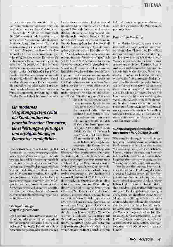 Vorschauseite 4: Flexibel, evidenzbasiert, zielorientiert Zur Gestaltung einer modernen ambulanten Vergütung