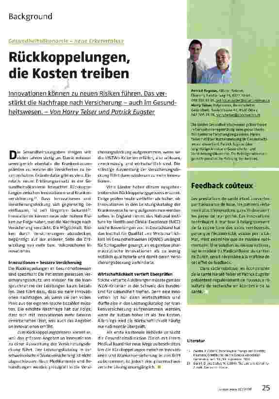 Vorschauseite 1: Rückkoppelungen, die Kosten treiben