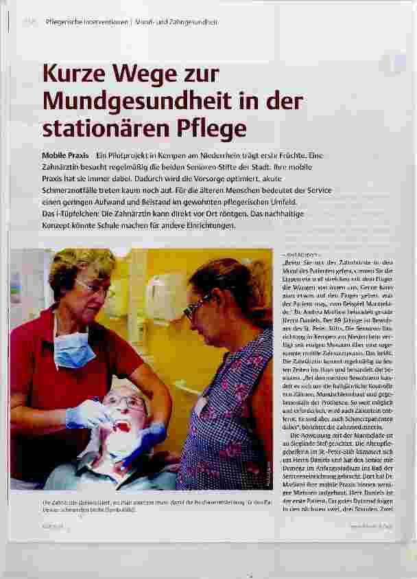 Vorschauseite 1: Kurze Wege zur Mundgesundheit in der stationären Pflege