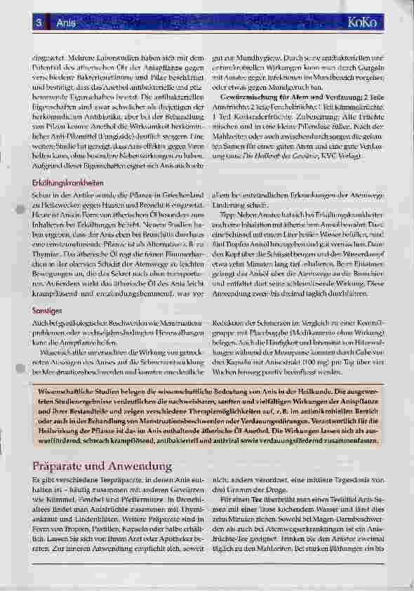 Vorschauseite 3: KoKö 115 Kompass Komplementärmedizin Anis (Pimpinella anisum)