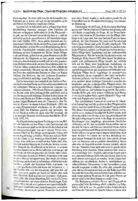 Vorschauseite 5: Ganzheitliche Pflege - Trauen die Pflegenden sich zuviel zu?