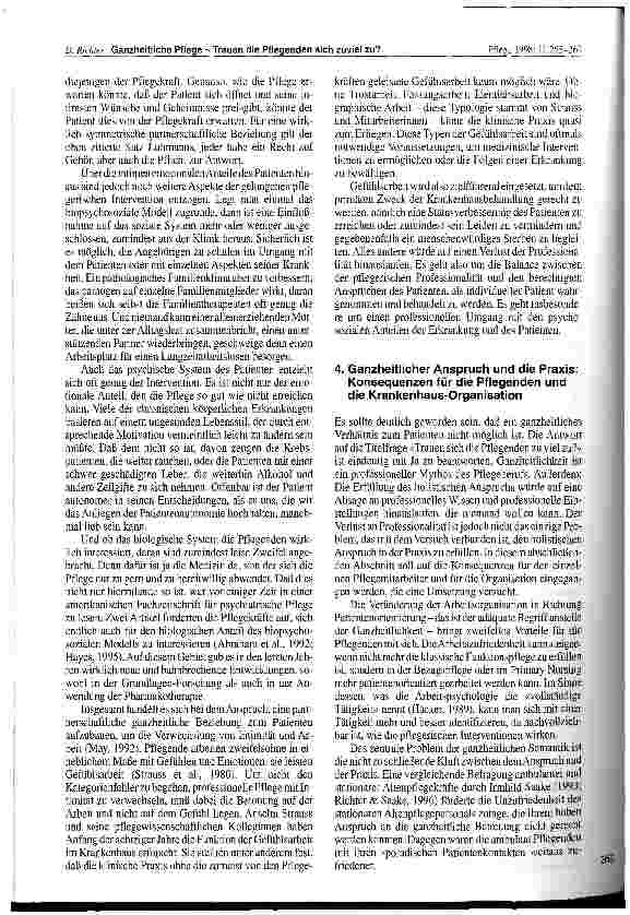 Vorschauseite 6: Ganzheitliche Pflege - Trauen die Pflegenden sich zuviel zu?