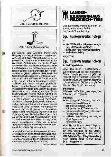 Vorschauseite 2: Massnahmen gegen Verletzungen mit Infektionsnadeln