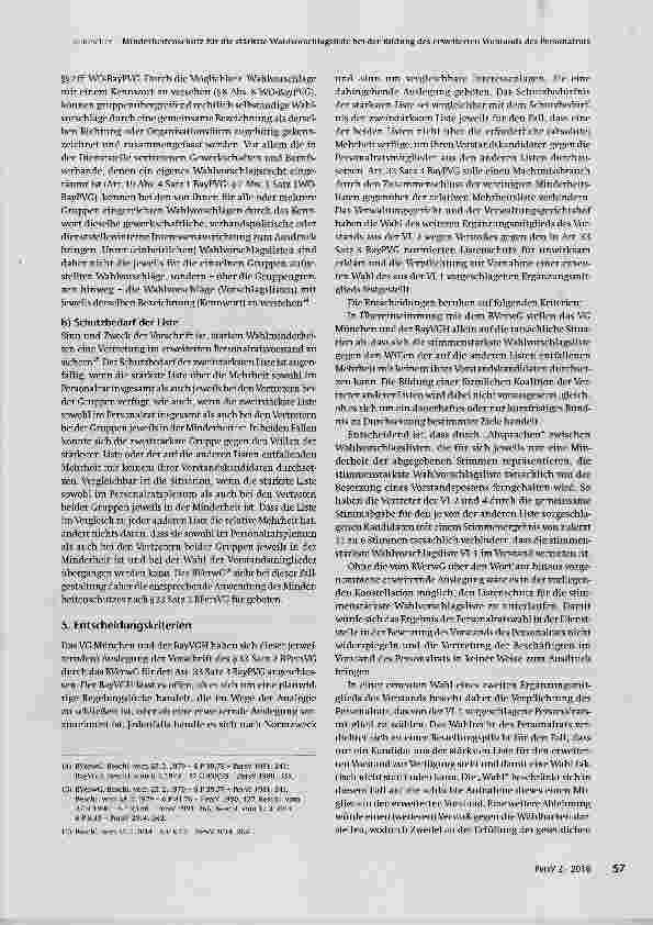 Vorschauseite 4: Minderheitenschutz für die stärkste Wahlvorschlagsliste bei der Bildung des erweiterten Vorstands des Personalrats