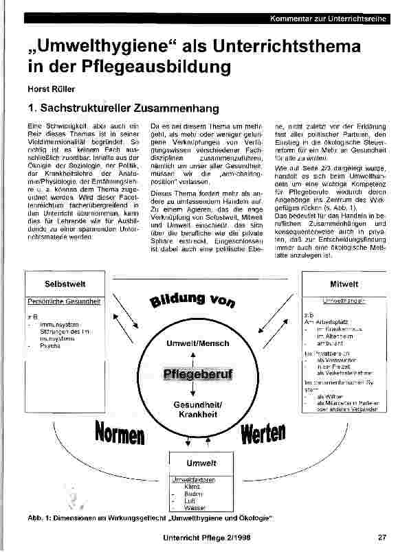 Vorschauseite 1: „Umwelthygiene als Unterrichtsthema in der Pflegeausbildung