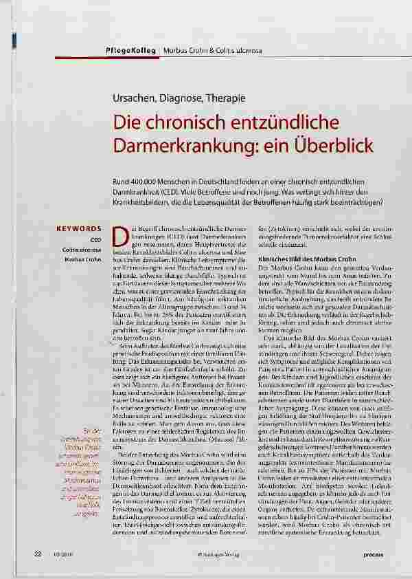 Vorschauseite 1: Die chronisch entzündliche Darmerkrankung: ein Überblick