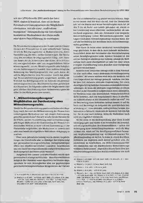 Vorschauseite 2: Der „maßnahmebezogene“ Antrag im Beschlussverfahren unter besonderer Berücksichtigung des LPVG NRW