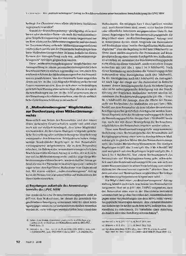 Vorschauseite 3: Der „maßnahmebezogene“ Antrag im Beschlussverfahren unter besonderer Berücksichtigung des LPVG NRW