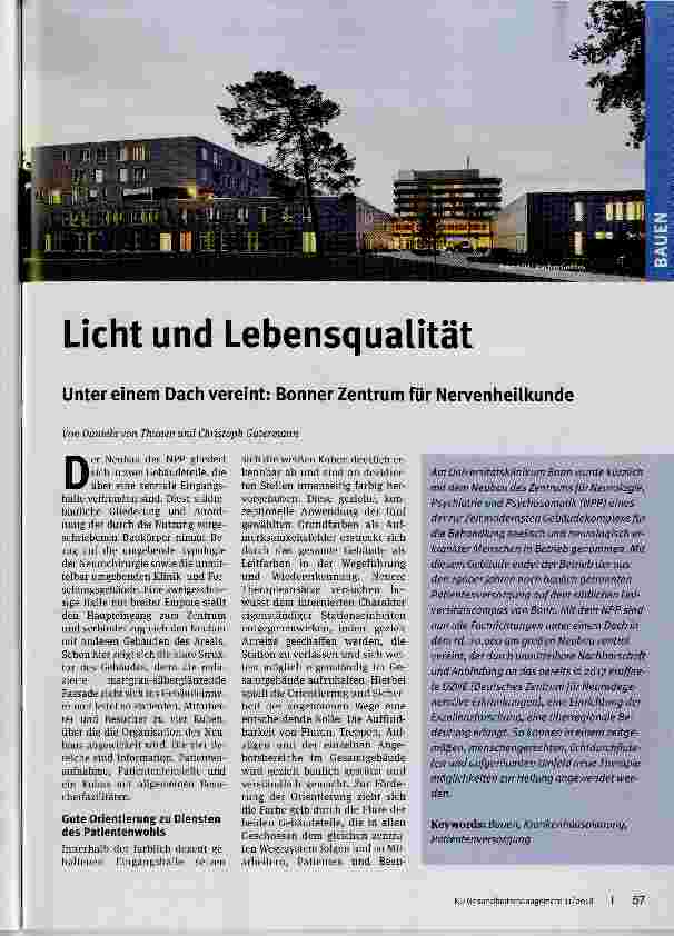 Vorschauseite 1: Licht und Lebensqualität