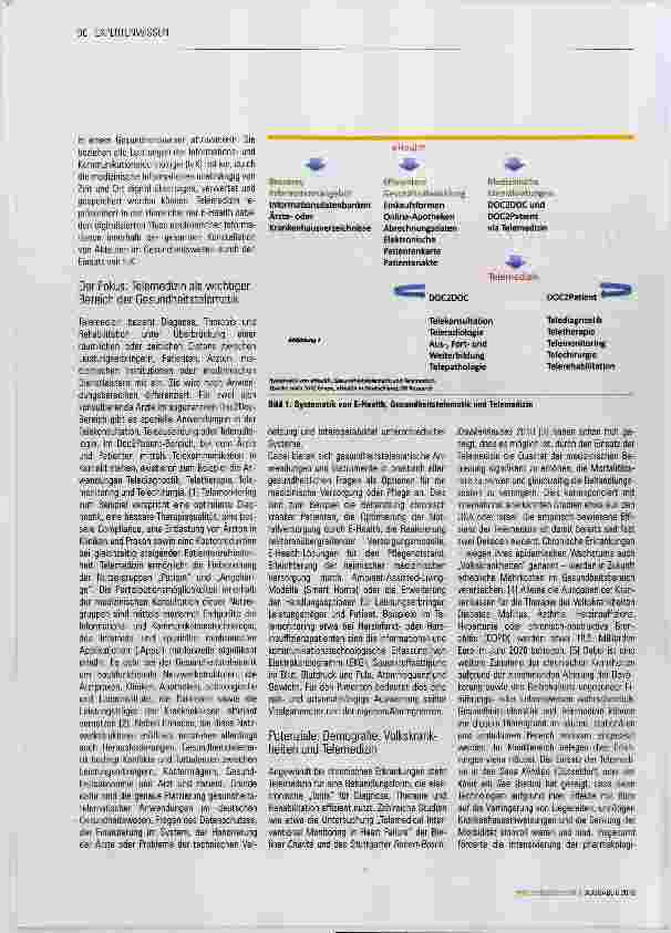 Vorschauseite 2: E-Health, Gesundheitstelematik und Telemedizin prägen das Gesundheitssystem