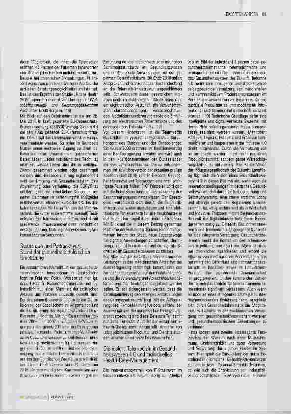 Vorschauseite 5: E-Health, Gesundheitstelematik und Telemedizin prägen das Gesundheitssystem