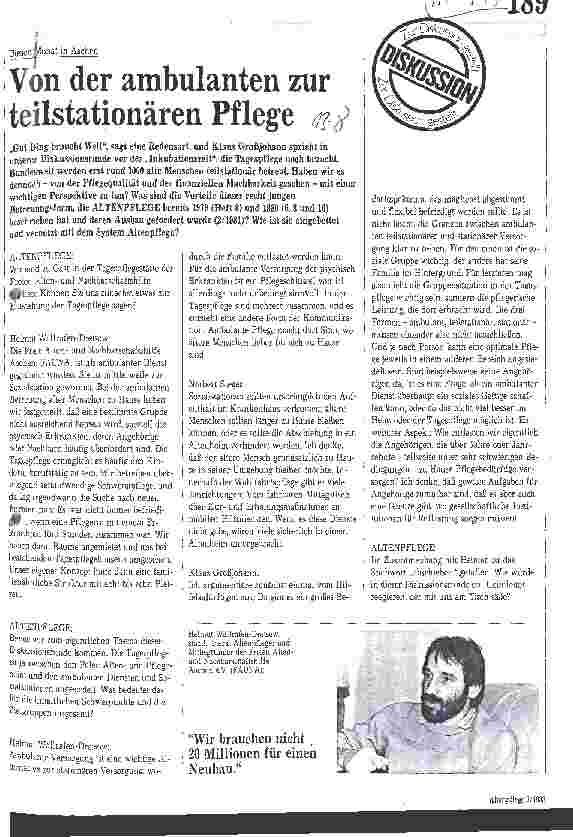 Vorschauseite 1: Von der ambulanten zur teilstationären Pflege Interview mit Helmut Wallraffen-Dreisow